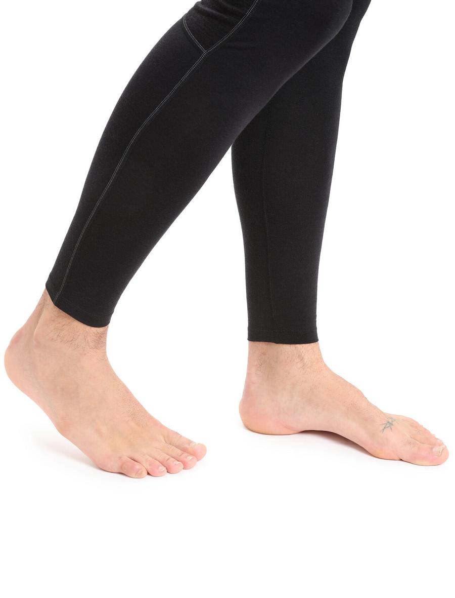 Men's Icebreaker BodyfitZone™ Merino 200 Zone Thermal Leggings Base Layers Black | CA 1574WNBY